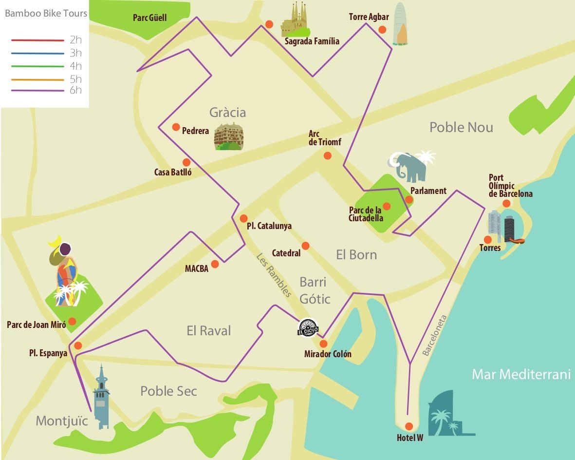 Full Barcelona Experience | 6-Hour Guided Bike Tour with Lunch